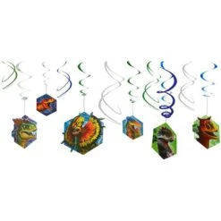 AMSCAN Jurassic World Swirl Decorations 12ct