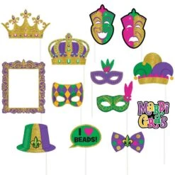 AMSCAN Mardi Gras Photo Booth Props 13ct
