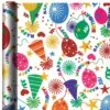 AMSCAN Party Hats & Balloons Birthday Gift Wrap