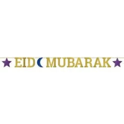 AMSCAN Glitter Eid Mubarak Letter Banner