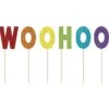 AMSCAN Glitter Woohoo Cake Picks 6pc