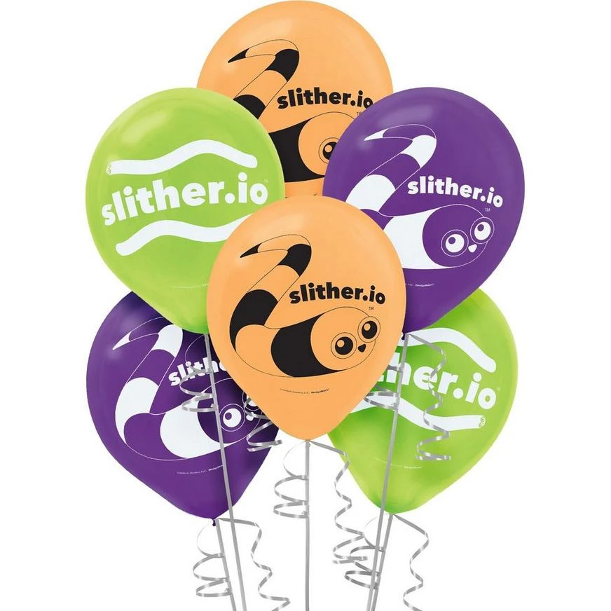 AMSCAN 6ct, Slither.io Balloons 1 AMSCAN 6ct, Slither.io Balloons