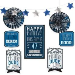 AMSCAN Happy Birthday Classic Decorating Kit, 8pc