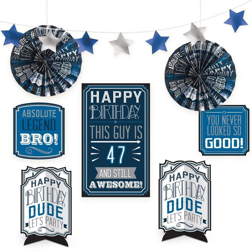 AMSCAN Happy Birthday Classic Decorating Kit, 8pc 1 AMSCAN Happy Birthday Classic Decorating Kit, 8pc