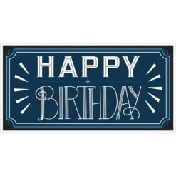 AMSCAN Happy Birthday Classic Plastic Horizontal Banner, 65in X 33.5in