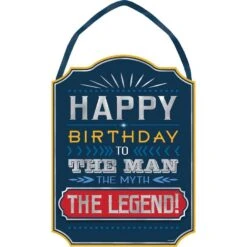 AMSCAN Happy Birthday Classic Cardboard Hanging Sign, 10.5in X 14in