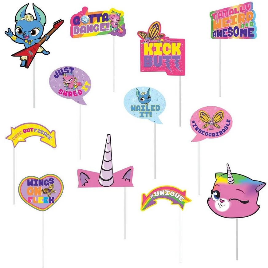 AMSCAN Rainbow Butterfly Unicorn Kitty Scene Setter With Photo Booth Props 3 AMSCAN Rainbow Butterfly Unicorn Kitty Scene Setter With Photo Booth Props - Image 3