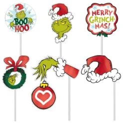 AMSCAN Traditional Grinch Photo Booth Props 13ct -Amscan 899624 02