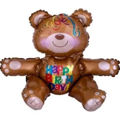AMSCAN Air-Filled Sitting Birthday Bear Balloon, 15in