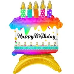 AMSCAN Air-Filled Sitting Birthday Cake Balloon, 15in