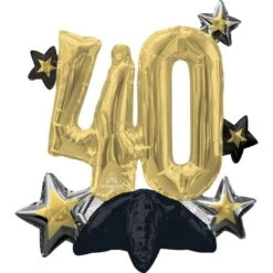 AMSCAN Air-Filled Sitting 40 Balloon, 19in - Sparkling Celebration