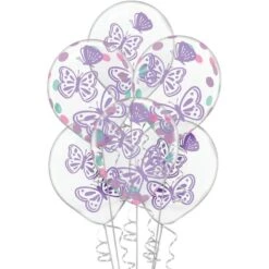 AMSCAN 6ct, 12in, Flutter Confetti Balloons