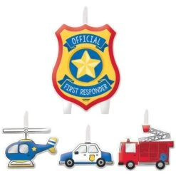 AMSCAN First Responders Birthday Candles, 4ct
