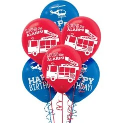 AMSCAN 6ct, 12in, First Responders Birthday Latex Balloons