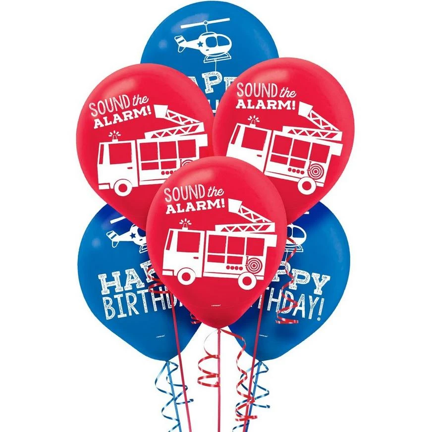 AMSCAN 6ct, 12in, First Responders Birthday Latex Balloons 1 AMSCAN 6ct, 12in, First Responders Birthday Latex Balloons