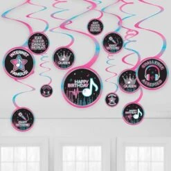 AMSCAN Internet Famous Birthday Swirl Decorations 12ct
