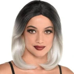 AMSCAN White Gray Ombre Wig