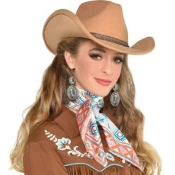 AMSCAN Western Fashion Scarf & Earring Costume Accessory Kit For Adults