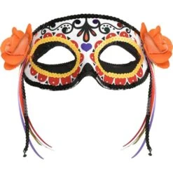 AMSCAN Day Of The Dead Calavera Fabric Eye Mask