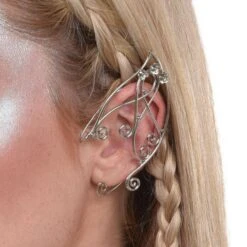 AMSCAN Adult Silver Flowers & Vines Metal Ear Cuffs, 2ct - Fairy