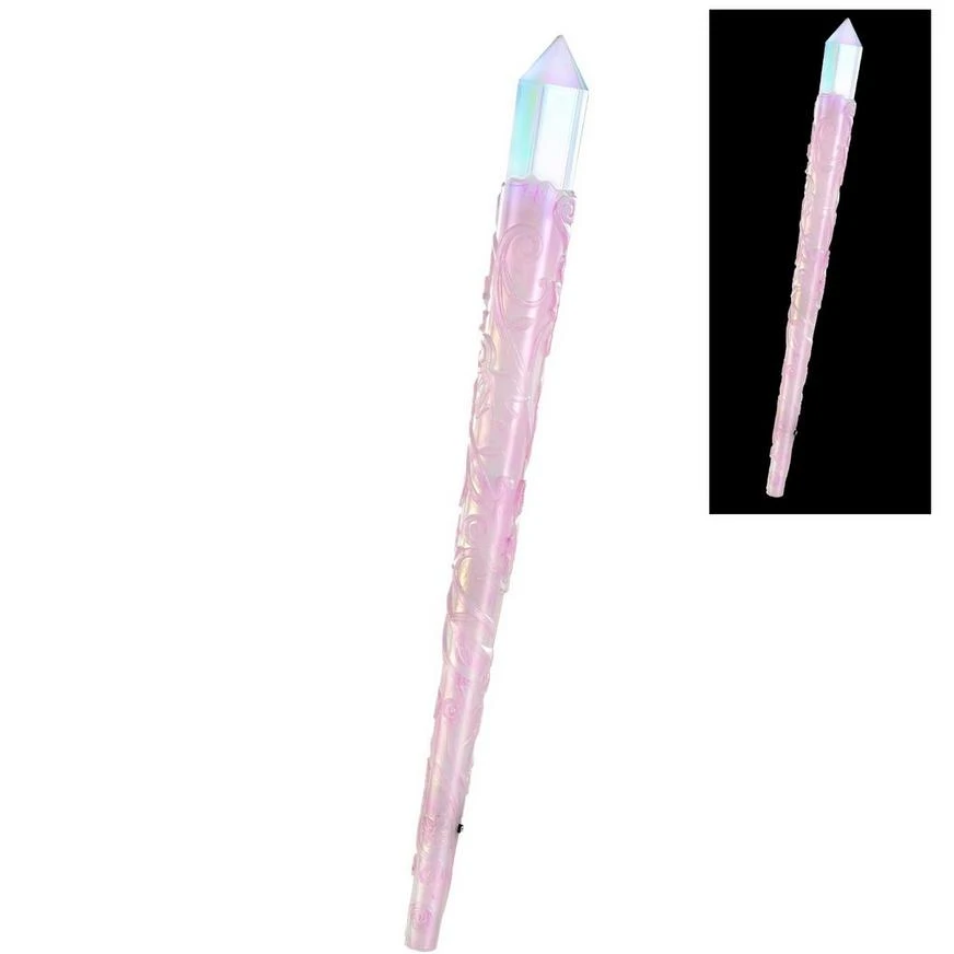 AMSCAN Light-Up Pink Iridescent Plastic Crystal Wand Prop, 15in - Fairy 1 AMSCAN Light-Up Pink Iridescent Plastic Crystal Wand Prop, 15in - Fairy