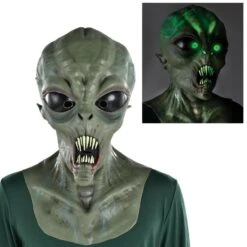 AMSCAN Adult Light-Up Spiked Teeth Alien Latex Mask