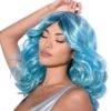 AMSCAN Blue Medium Length Curly Wig