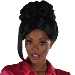 AMSCAN Black Beehive Updo Hairpiece With Clip-In Side Bangs