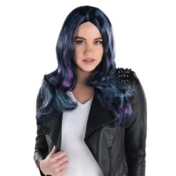 AMSCAN Navy Blue, Purple & Turquoise Oil Slick Curly Wig, 20in -Amscan 942156 02
