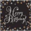 Amscan 10022269 Happy Bithday Luncheon Napkins Glittery Gold-33cm-16 Pcs