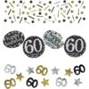 Amscan 10022758 60th Confetti Glittery Gold-34g-1 Pc, 60