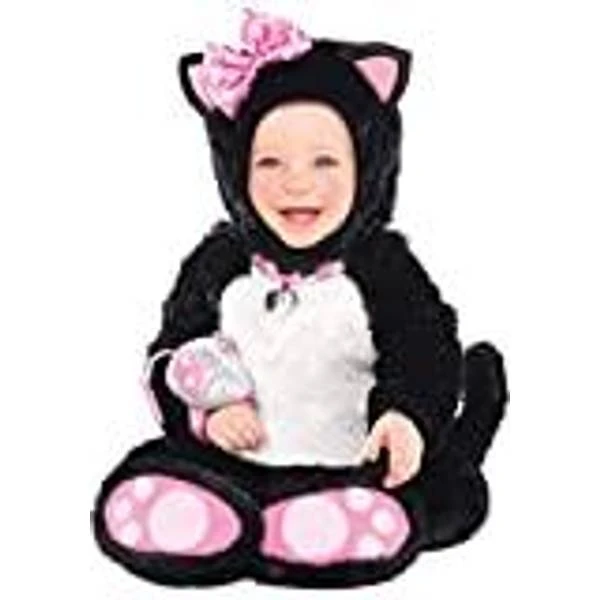 Amscan 10132304 Black/Pink Costume With Kitten Head Hoodie And Mouse Rattle-Age 12-18 Months-1 PC 1 Amscan 10132304 Black/Pink Costume With Kitten Head Hoodie And Mouse Rattle-Age 12-18 Months-1 PC