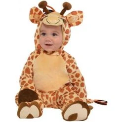 Amscan 10132308 Baby Giraffe Costume With Detachable Hoodie Age 12-24 Months 1 PC, Yellow
