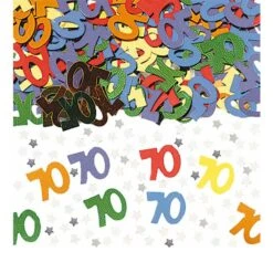 Amscan 14 G Number 70 Confetti Metal Party Accessory, Multi-Colour
