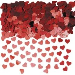 Amscan 14 G Sparkle Heart Metal Confetti Party Accessory, Red