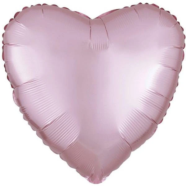 Amscan 18in SATIN LUXE PASTEL PINK HEART FOIL 1 Amscan 18in SATIN LUXE PASTEL PINK HEART FOIL