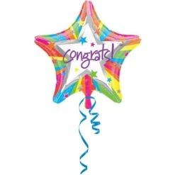 Amscan 19" Rainbow Congrats Foil Star Balloon