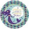 Amscan 269786 Mermaid Wishes 9 In. Metallic Lunch Plates 8 Piece
