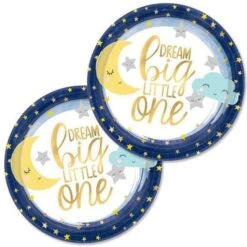 Amscan 269989 Twinkle Little Star Metallic 7 In. Dessert Plate 8 Piece