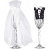 Amscan 355000 Bride & Groom Wedding Glass Decorations 10 Pack