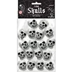 Amscan 396096 Halloween Party Mini Skulls Favours Pack 18 Pack, White/Black