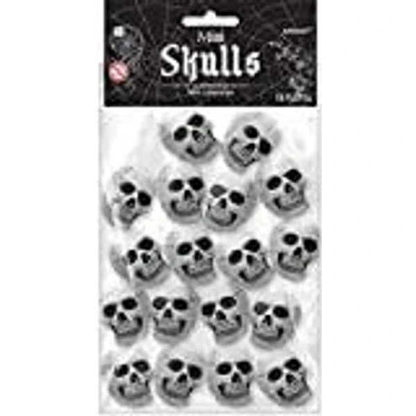 Amscan 396096 Halloween Party Mini Skulls Favours Pack 18 Pack, White/Black 1 Amscan 396096 Halloween Party Mini Skulls Favours Pack 18 Pack, White/Black