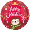 Amscan 4205001 4205001-Standard Foil Merry Diameter 43 Cm Sloth Christmas Santa Helium Balloon Party Decoration Xmas