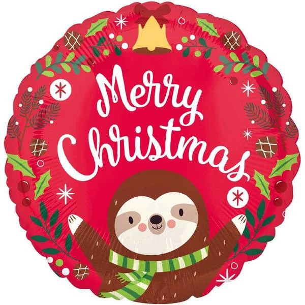 Amscan 4205001 4205001-Standard Foil Merry Diameter 43 Cm Sloth Christmas Santa Helium Balloon Party Decoration Xmas 1 Amscan 4205001 4205001-Standard Foil Merry Diameter 43 Cm Sloth Christmas Santa Helium Balloon Party Decoration Xmas