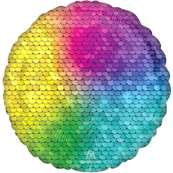 Amscan 4219701 4219701-Rainbow Sequins Round Foil Balloon-18, Multi 1 Amscan 4219701 4219701-Rainbow Sequins Round Foil Balloon-18, Multi