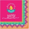 Amscan 5 In. X 5 In. Multi-Color Diwali Paper Beverage Napkins (6-Pack) Multicolor