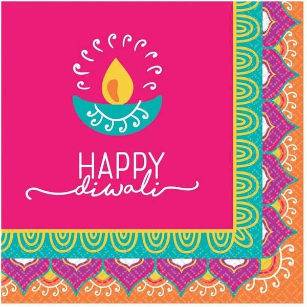 Amscan 5 In. X 5 In. Multi-Color Diwali Paper Beverage Napkins (6-Pack) Multicolor 1 Amscan 5 In. X 5 In. Multi-Color Diwali Paper Beverage Napkins (6-Pack) Multicolor
