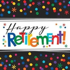 Amscan 511552 33 Cm Happy Retirement Luncheon Napkins