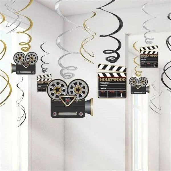 Amscan 674473 Hollywood Hanging Swirls Decorations 12 Pack 1 Amscan 674473 Hollywood Hanging Swirls Decorations 12 Pack