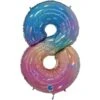 Amscan (8, Rainbow Splash) Anagram 34in Number Supershape Foil Balloon